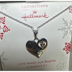 Hallmark Stainless Steel Heart Pendant Necklace With Love Inscription & Gift Box